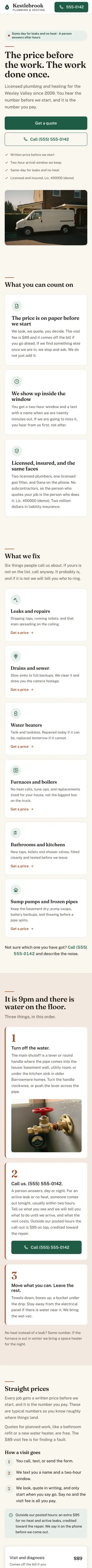 The Kestlebrook demo, home page, part 1 of 2